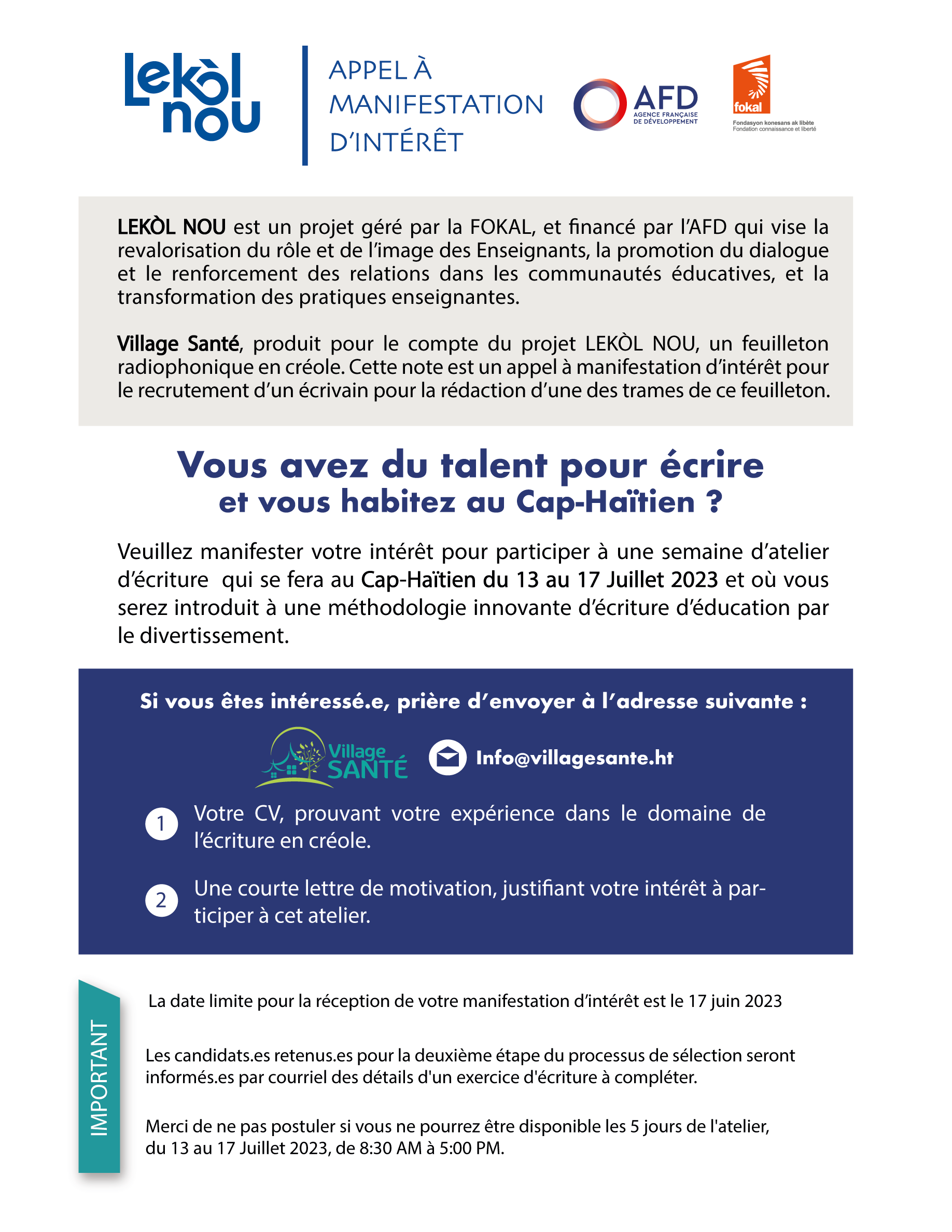 Atelier Invitation lettre